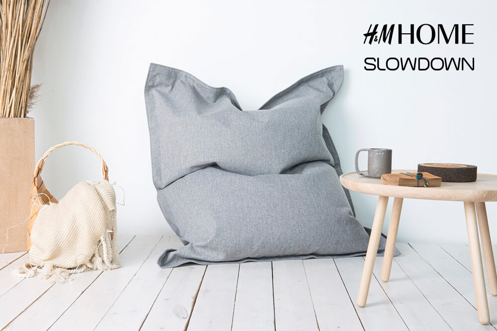 SLOWDOWN bean bags in the H&M HOME range